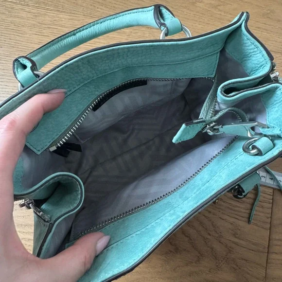 Rebecca Minkoff Side Zip Mini Reagan Tote Cross Body - Teal - NWOT - Picture 9 of 15